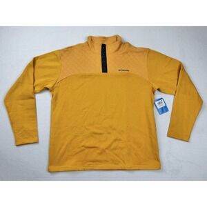 Columbia Hart Mountain Quilted Half Snap Pullover Mens XL Yellow Sweatshirt NWT